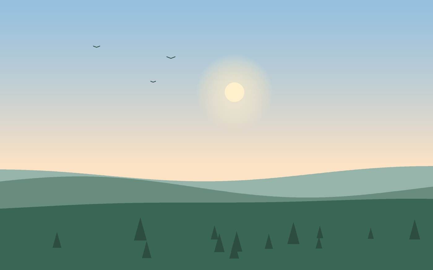 Ilustração de uma paisagem
