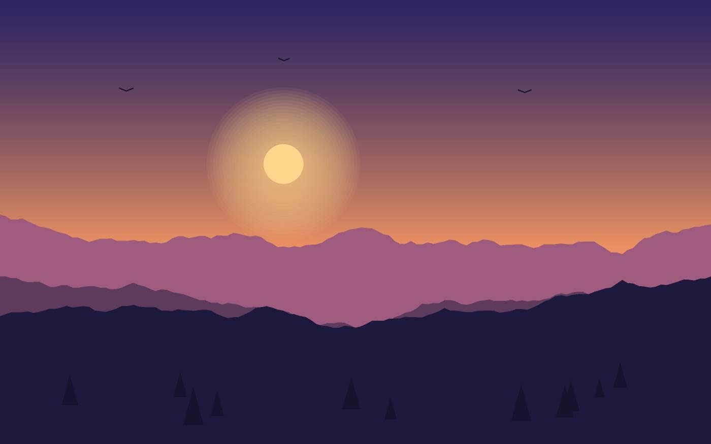 Ilustração de uma paisagem